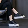 Casual Shoes 2024 Genuine Leather Cowhide Sneakers Women Lace Up Sports Platform Spring Running Vulcanized White Flats Plus Size