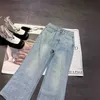 Dames jeans ontwerper 2024 vroege voorjaar nieuwe Nanyou cha elegant en modieus meisje, reducerende leeftijd afslankgeleider geleidelijk gradiënt hot diamant wijd been voor vrouwen w9fu