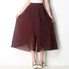 Damesbroek capris hoge taille chiffon wide been rok vrouwen zomer dunne casual pantalones mujer ropa korean stijl 2022 nieuwe flodderige broek ot1oi