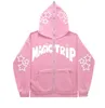 Mens Hoodies MAGIC TRIP Print Star Y2k Gothic Couple Harajuku Elegant Large Full Zip-up Pullover Women Funny Cute Girls Boy Net Chic Hoodie 240412