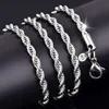 Partihandel Hip Hop Sterling Sier Rope Chain Twist Halsband Bröllop Engagemangsmycken 12mm Chunky Rope Chain Necklace