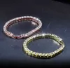 Bracelet de tennis en cristal de diamant de 3 mm 4 mm 5 mm