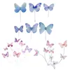 Party Decoration 2 Sets Cake Toppers Butterfly Design Innovative Realistic Baking Insert Cards Wedding Supplies