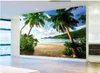 거실 침실 벽 벽 장식 Papel de Parede Blue Beach Wallpaper 3D 풍경 벽지 그림