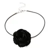 Hangende kettingen e0be mode wit zwart rode bloem ketting sieraden brandende romantische choker voortreffelijke kraag drop levering hangers dh2a8