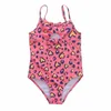 One-pièces 2024 Girl One Pieces Swimwear Leopard Print Childrens Swimsuit pour filles 7-14 ans