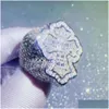 Band Rings Zuanfa Moissanite Jewelry Hip Hop Cross Ring Baguette Vvs Diamond 2024 Designer For Women Engagement High Quality Drop Deli Otv0U