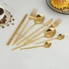 Set di stoviglie strumenti da tavolo forcella cucchiaio -utensili in acciaio inossidabile graduale set di posate eleganti per feste domestiche cucina