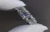 Eternity Full Emerald cut Lab Diamond Ring 925 sterling silver Bijou Engagement Wedding band Rings for Women men Charm Jewelry1076669