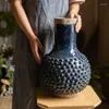 Vasen Südostasien grob Keramik Vase Purpurblau Blume Vintage Distressed American Desktop Dekoration Antique
