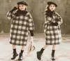 Kış Yeni Kore Yünlü Ekose Kapşonlu Kazak Uzun Yaka Kız039s Velvet Elbisesi4096202