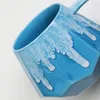 Tassen Schneemuster mit Deckel und Löffel Keramik für Männer Frauen Milch Tasse Kaffee Bohrer 370 ml