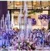 Mum tutucular 6 kafa akrilik tutucu veya led mumlar düğün çiçek standı merkezi masa dekorasyonu