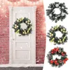 Decoratieve bloemen 30 cm krans deur hangende wijnstok mini boom decoraties kerst buitenlichten winter kransen ceder