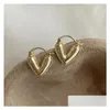 Stud 2024 Trendy Heart 14k Rose Gold Earrings For Women Korean Elegant Light Luxury Love Dingle Earring Fashion Simple Drop Smycken de dhk4i