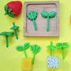 Forks sınıfı yeniden kullanılabilir sevimli bitki şekli meyve çocukları mini çocuklar dekoratif sebze kürdanı seçer