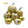 Decorative Flowers 7 Pcs Artificial Pumpkins Foam Fake For Autumn Season Craft DIY Halloween Thanksgiving Festival Decorations