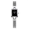 腕時計バーニースクエアの女性腕時計豪華なファッションクォーツ時計ミニマルな長方形ミニダイヤルステンレススチールジュエリー女性ズ