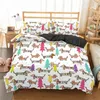 Ensembles de literie Cartoon Puppy Ensemble de haute qualité vers le bas pour enfants Animal de chambre à coucher avec lit king à double feuille doux