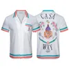 Casablanc Shirt Designer Mens T-shirt and en maille Shorts Casa Blanca Men Polo Shirt Womens Print Graphic tee-shirts