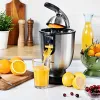 Juicers Eurolux Electric Citrus Juicer Squeezert, aço inoxidável 160 watts de alça de alça macia e tampa do cone para uso (ELCJ1700s)