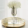 Vase人工花の装飾Nordic Light Luxury Style Home Decorative Dining Table Glass Silver Vase All-