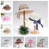 Berets Straw Hat Beach Zon Vizier Cap Adembevolking Bescherming Visser opvouwbare Bowknot Panama Lente zomer