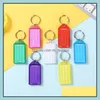 Keychains Tags de clés en plastique dur avec une fenêtre d'étiquette à anneau divisé ID de fenêtre Lage Nom de clé MTI Couleurs MTI Drop livraison accessoires de mode DH9AI