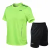 Shorts män shorts ärm spårar gym fitness skjortor + shorts mäns sport löpning set maraton jogging basket fotbollskläder
