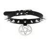 Spike Punk Choker Collar For Girl Goth Pentagram Necklace Emo Neck Strap Cosplay Chocker Gothic Accessories6881337