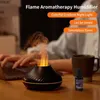 Nawilżacze wulkaniczny płomień aromat lampa olejowa 130 ml USB Przenośny nawilżacz powietrza z kolorową nocą mgły Maker LED