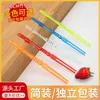 Fourks Bamboo Plastic Transparent transparent Fruit Fruit Fork deux dents de gâteau de dim sum Stick