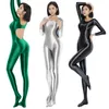 Costumi da bagno femminile da donna sexy cimici olio liscio da bagno un pezzo da bagno corpi pantaloni da yoga lucido spandex spandex zentai abito collatyhose maschi plus