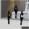 Decorative Objects Figurines Figures Home Accessories Flocking Blue Figure Ornaments Study Room Decoration Living Decor 230816 Dro Dho53