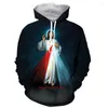 Bluzy męskie chrześcijańskie wiara Jezus nadrukowana bluza z kapturem z kapturem fajna bluza graficzna dla mężczyzn Casual Streetwear Rekround pullover top płaszcze