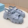 Designer Maultier Frau Gummi Sandale Two Gurt Plattform Wedge House Chunky Rutsche dicke untere Pool Slipper Party Casual Summer Beach