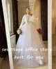 Party Dresses Sevintage Modest White Prom Long Sleeves High-Neck A-Line Arabic Muslim Evening Dress Turkish Formal Gowns 2024