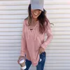 Women's T Shirts 2024 Fashion-Seller Solid Color och V-ringningsbandage Casual Loose Top T-shirt