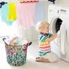 Tvättväskor godis fällbar korg konst vattentät barn leksak tunika smutsiga kläder arrangör fågelblommor estemakel