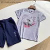 Set di abiti da design per bambini Maglietta per bambini Monogrammed short Fashion Summer Childrens Treasures and Girls Cotton Two Tops Brand
