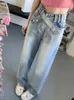 Jeans de femmes Bureau féminin Lady High Streetwear Retro Retro Baggy Étudiant Tableser Vitality Summer Automne Style coréen Solide Chic