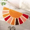 Baignier tapis de soleil douche absorbante douce demi-rond 16x30 pouces à la mode Boho Decor de salle de bain Porte de plancher intérieur