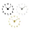 Stickers de fenêtre Home Decoration Mur Clock Big Mirror Design moderne Horloges de grande taille DIY Sticker Unique Cadeau