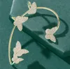 Pretty Diamond 3D Butterfly Mankiet Modna Moda Luksusowe projektantki Mankiet Kolczyki dla kobiety dziewczyny złote pudełko prezentowe 1236 B363774901581940