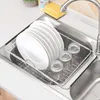Küche Aufbewahrungsspüle Rack Edelstahl Colander Expandable Dish -Abflusskorb