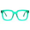サングラスフレームトレンディメンスクエアアイグラス女性特大のメガネ光学アイウェア緑のかさばる処方スペクタクルカメのクリア