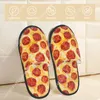 Pantoufles en peluche pizza intérieure pizza chaudes chaussures douces chaussures maison d'automne hiver