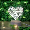 Table Lamps 3D Love Lamp Usb Acrylic Heart Led Night Light For Bedroom Drop Delivery Lights Lighting Indoor Dhzfp