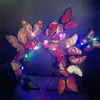 New Glowing Butterfly Headband With LED Lights Handmade Hair Band Hair Hoop Colorful Garland Wedding Hair Accessories