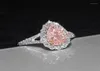 Genuine high quality Pink lovely Puls Drop shaped simulation Moissanite wedding engagement Woman039s ring JZ24913757764